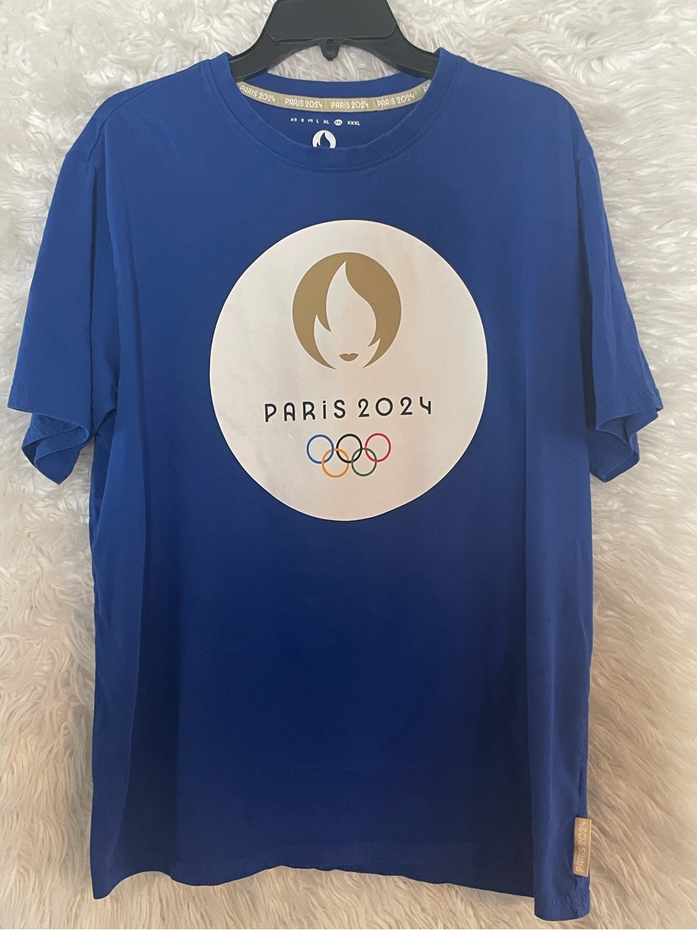 Paris 2024 Olympics Unisex Primary Logo Graphic Blue T-Shirt. Size XXL
